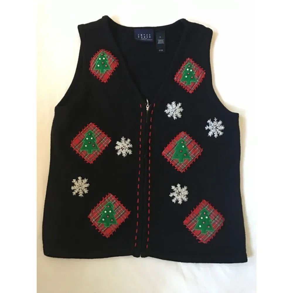 Crazy Horse by Liz Claiborne Ugly Christmas Vest M